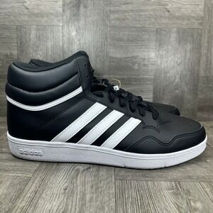 Adidas Hoops 4.0 Mid Mens 10.5 Black White Basketball Sneakers NEW IG9994